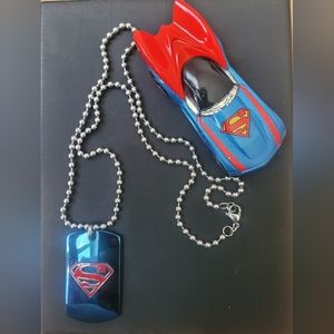 Men' Classic Stainless Steel Superman Dog Tag. The Chain is 22" Long.